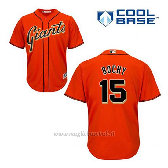 Maglia Baseball Uomo San Francisco Giants Bruce Bochy 15 Arancione Alterner Cool Base